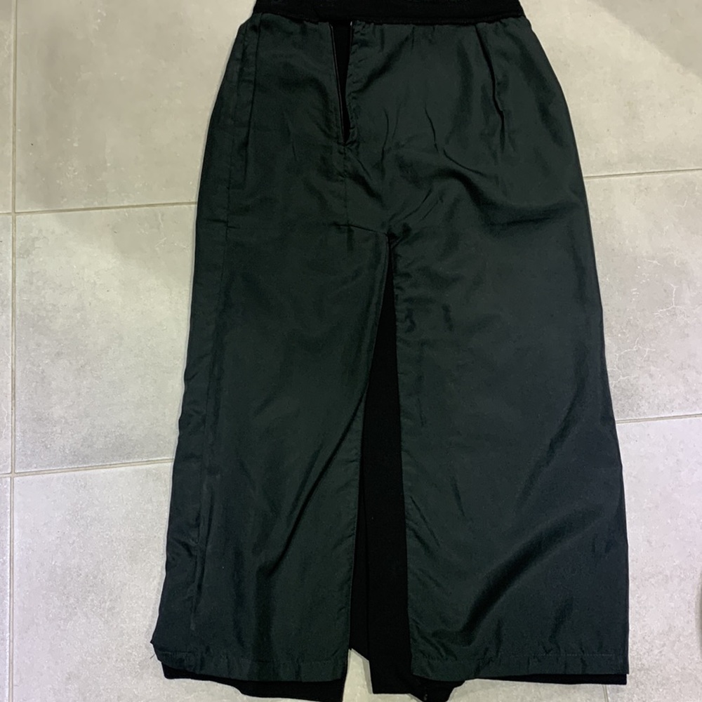Made in🇨🇦VTG 90’ 💯% Pure Virgin Georgette Wool Black Maxi Slits Skirt - Picture 16 of 16